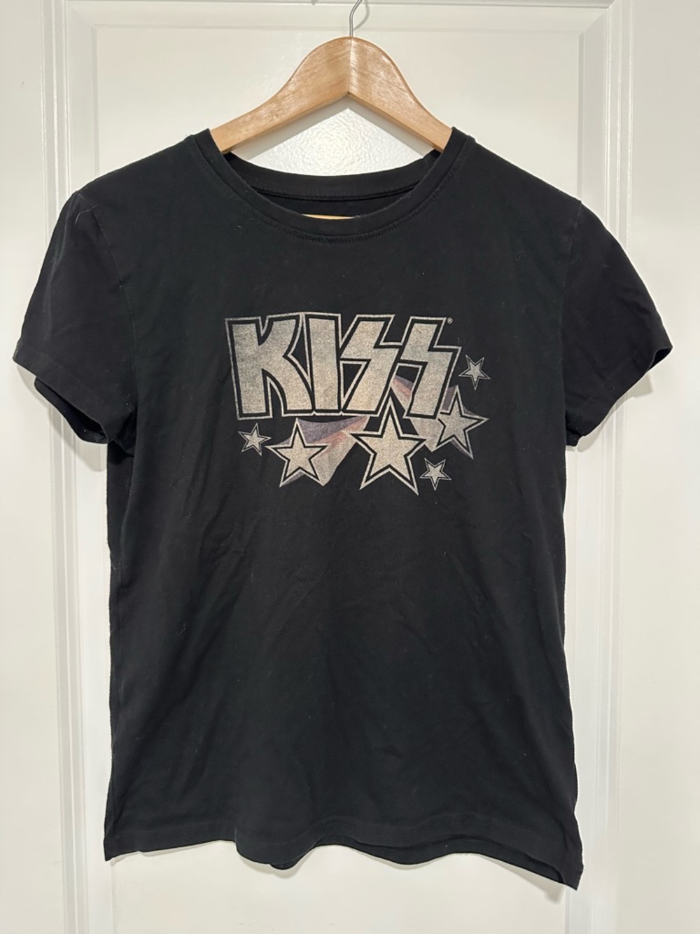 Kiss Black Tee Fitted Women’s Size Large